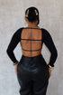 Harriet Back Cut Out Cropped Long Sleeve Top